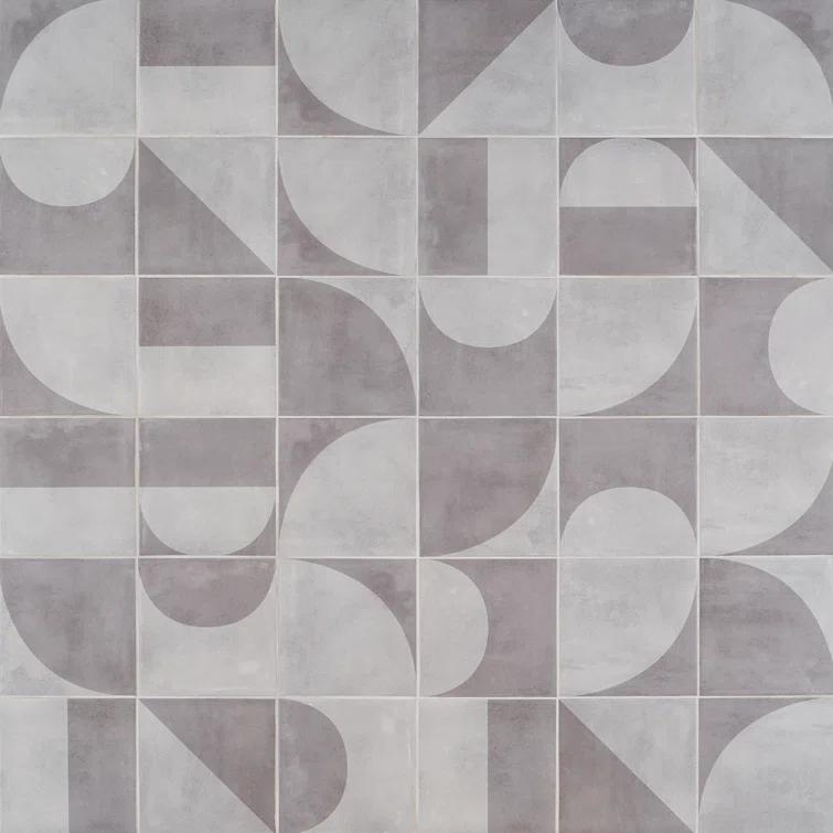 Quincy 7.87'' W x 7.87'' L Porcelain Encaustic Floor and Wall Tile