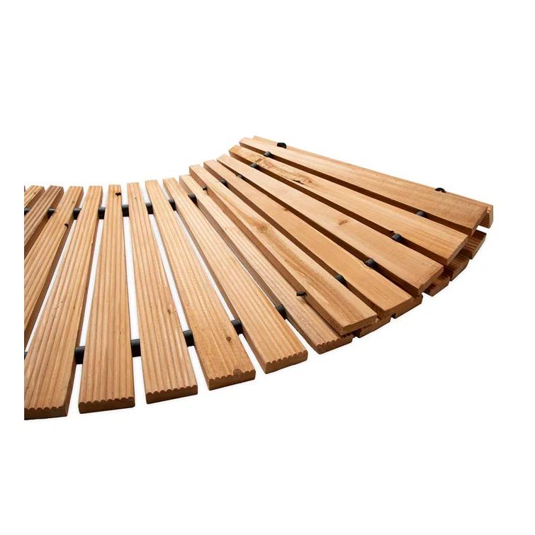 Plow & Hearth 4'L Roll-Out Curved Hardwood Pathway
