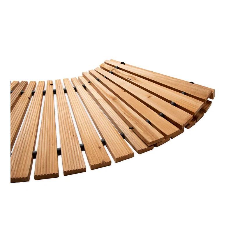 Plow & Hearth 4'L Roll-Out Curved Hardwood Pathway