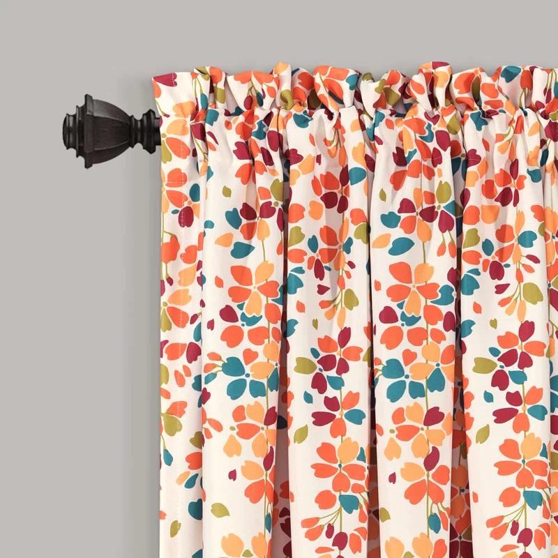Lush Decor Weeping Flowers Floral Room Darkening Thermal Rod Pocket Curtain Panels (Set of 2)