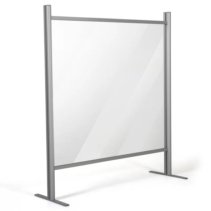 MT Displays Metal/Glass 1 Panel Sneeze Guard with Pass Through Window