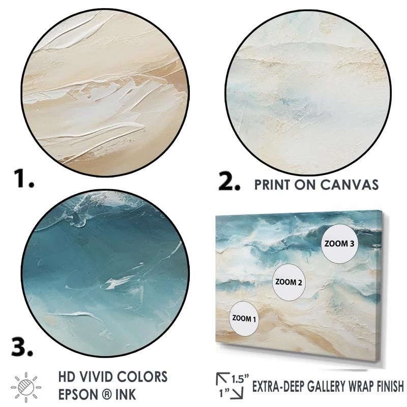 Design Art " Modern Coastal Beige And Blue Beach I "