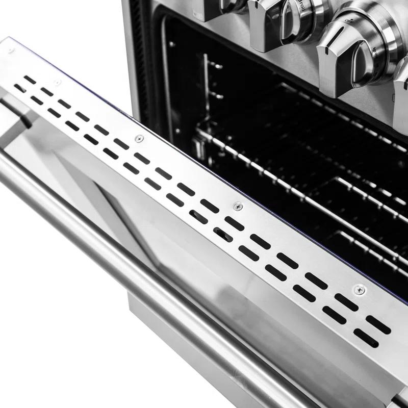 Massimo 36-inch Dual Fuel Range, 6 Burners, 5.36 cu.ft. True Convection Oven, Air Fryer & Griddle