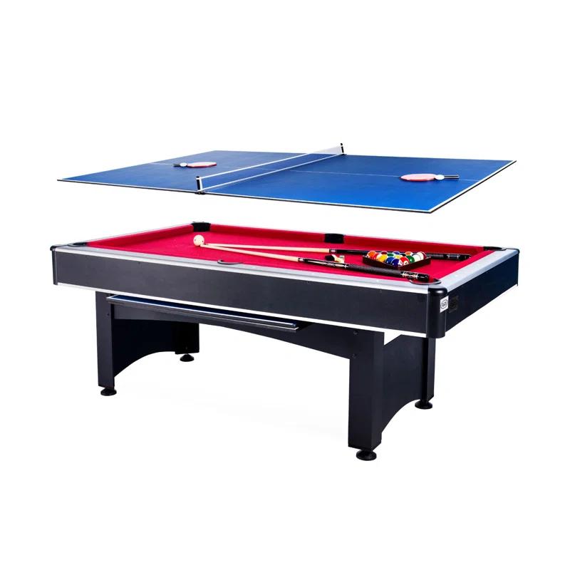 RACK Pool Tables RACK Scorpius 7-Foot Multi Game with Table Tennis Billiard/Pool Table Tennis (Red)