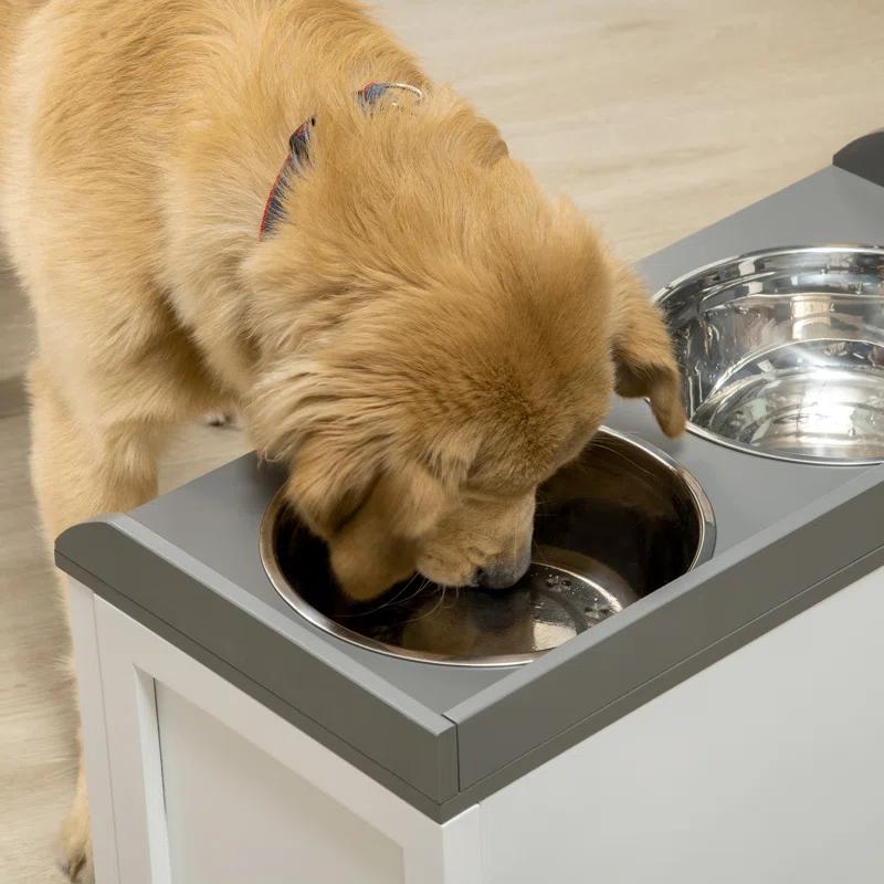 Pawhut 8.48 Cups Elevated Feeder