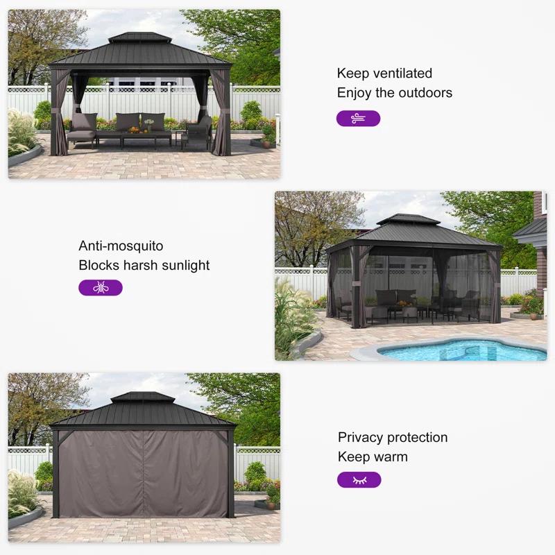 Purple Leaf Metal Patio Gazebo