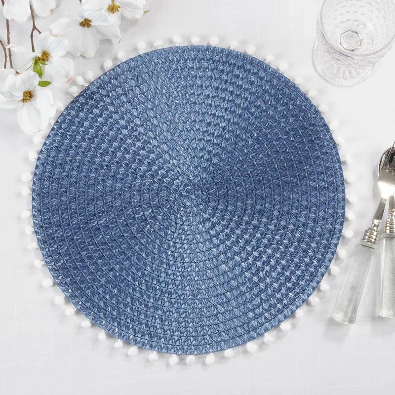 Dakota Fields Harding Brielle Pom Pom 15" Placemat (Set of 4)