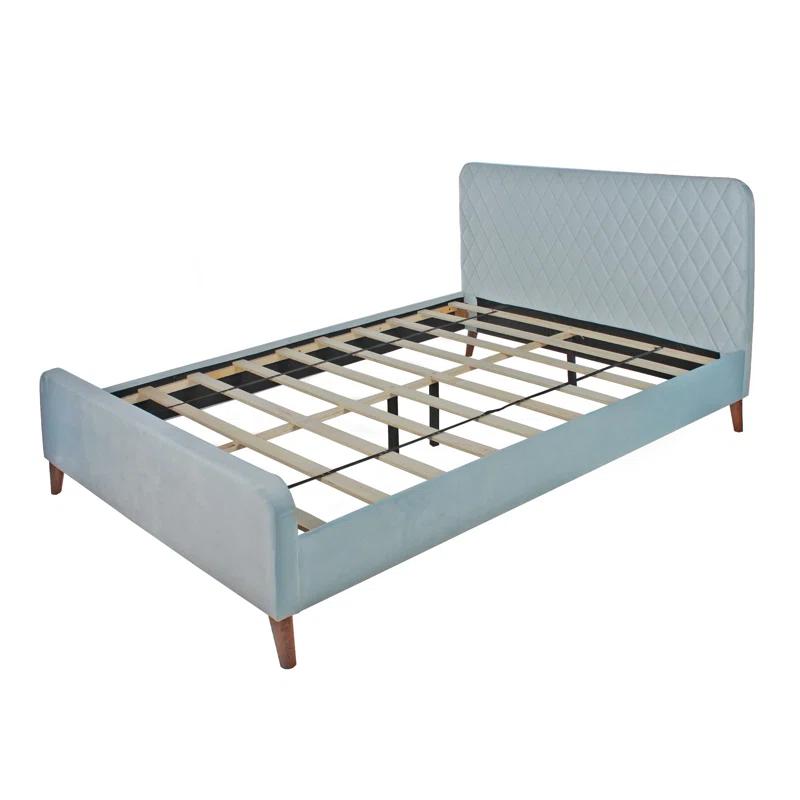 Roza Velvet Upholstered Queen Bed