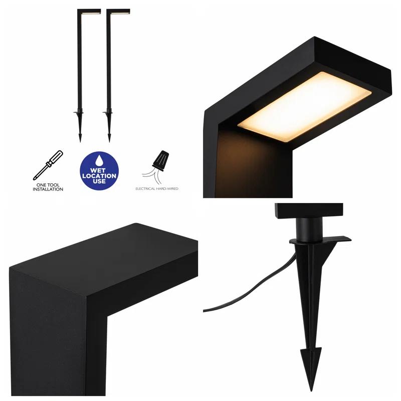 C Cattleya Low Voltage Black Aluminum Led Outdoor Landscape Path Lights (4-pack) (Set of 4)