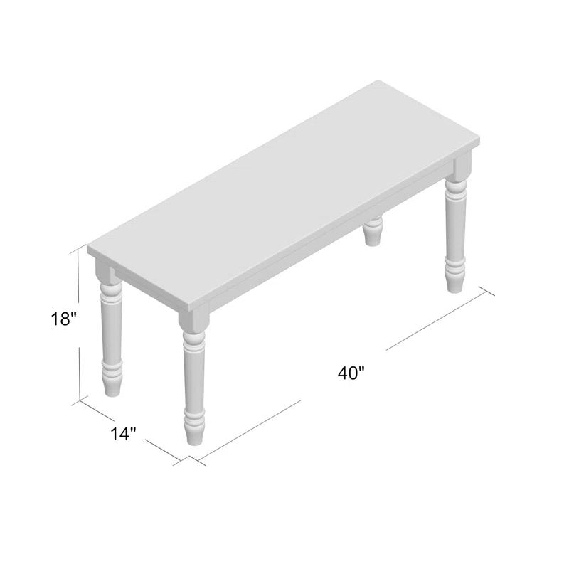 Willow 40" Two Tone Solid Wood Farmhouse Dining Bench