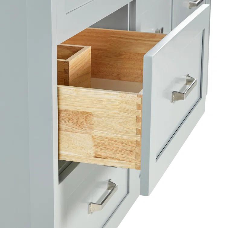 Ariel Bath Ariel Monrow 67 Inch Double Oval Sink Bathroom Vanity With Pure White Quartz Countertop