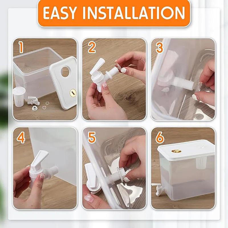 Mint Pantry® 2 Pack 2.5 Gallon Drink Dispenser For Fridge With Spigot Water Dispenser Leak Proof Lids Filter Screen Beverage Juice Container Sealed Plastic Lemonade Milk Cold Hot Drink Tea Jug For Party