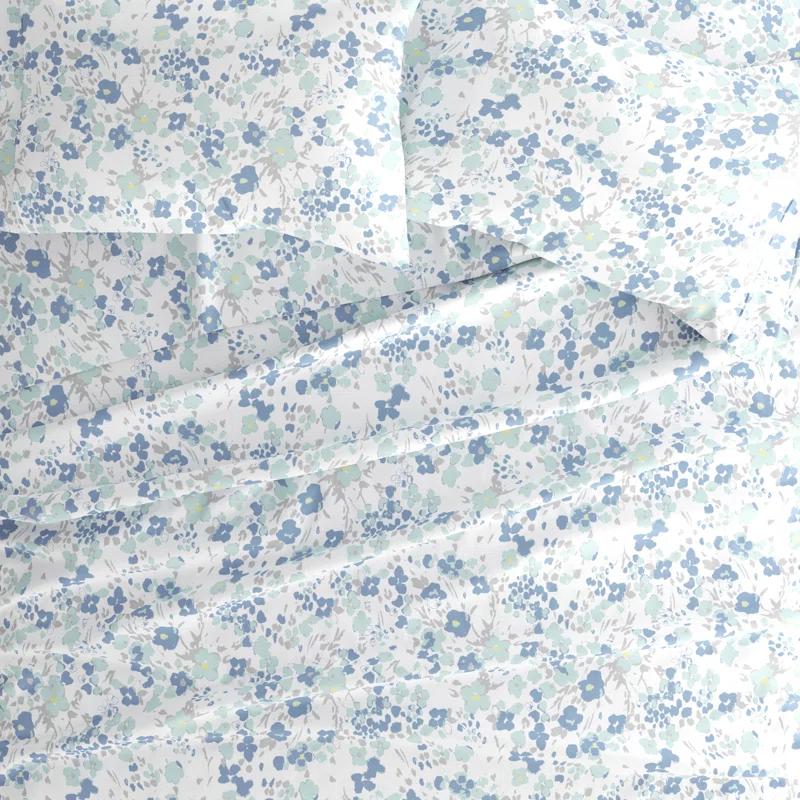 IEnjoy Home Violets Pattern Microfiber Sheet Set