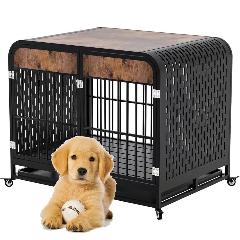 Archie & Oscar™ Heavy Duty Dog Crate Dog Cage With Wide Tabletop Strong Wooden Furniture Style