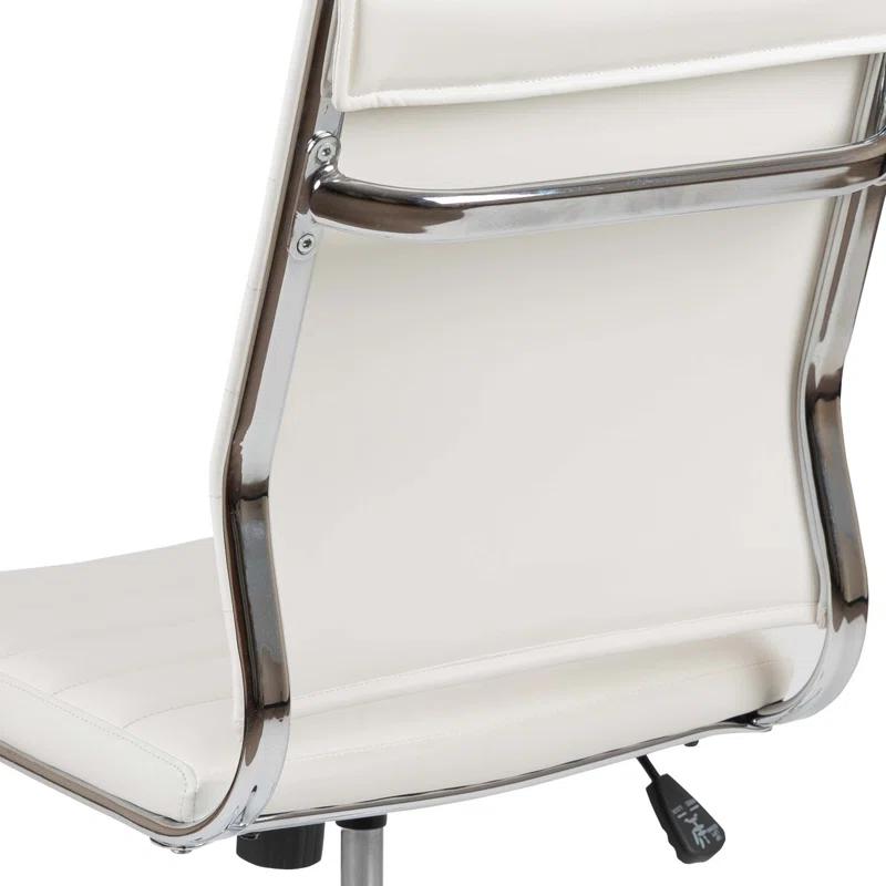 Flash Furniture Mid-Back Armless LeatherSoft Ribbed Executive Swivel Office Chair