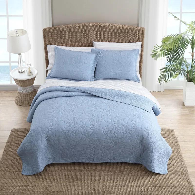 Tommy Bahama Home Tommy Bahama Solid Costa Sera Stitch Cotton Reversible Quilt