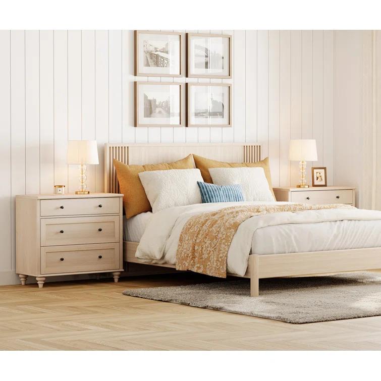 Ophelia & Co. Nightstand For Bedroom With 3 Drawers, Mid Century Modern Wooden Closet Storage Organizer