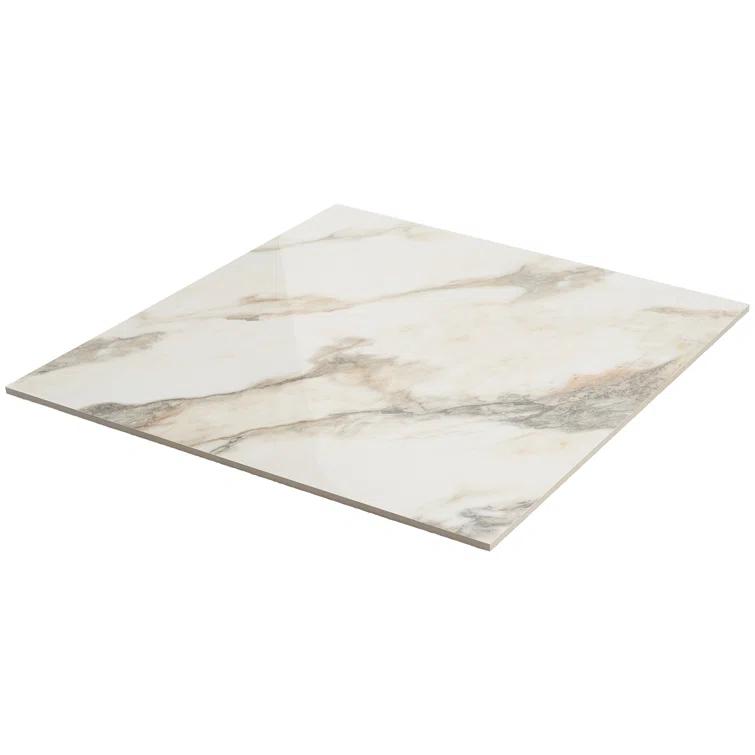 24" x 24" Polished Marble Look Porcelain Floor and Wall Tile (15.5 Sq. Ft. / Case)