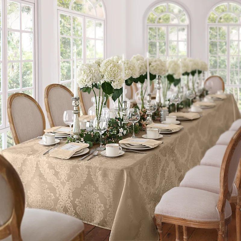 Ophelia & Co. Burchfield Solid Floral Jacquard Damask Polyester Tablecloth