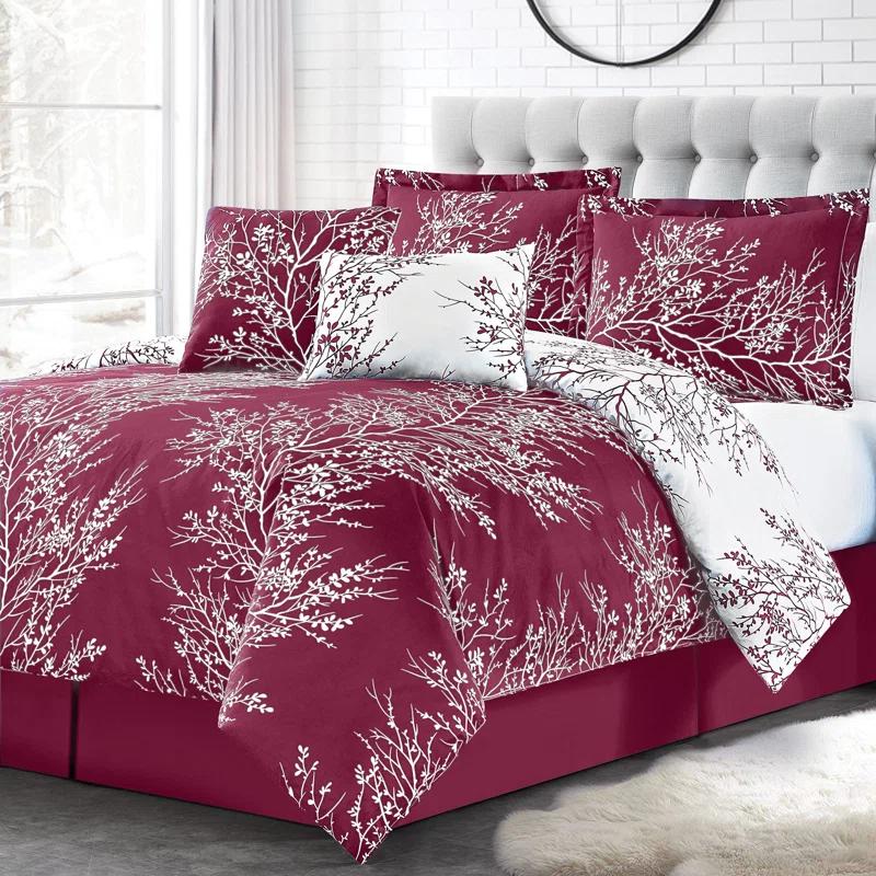 Spirit Linen 6-Piece Foliage Reversible Comforter Set