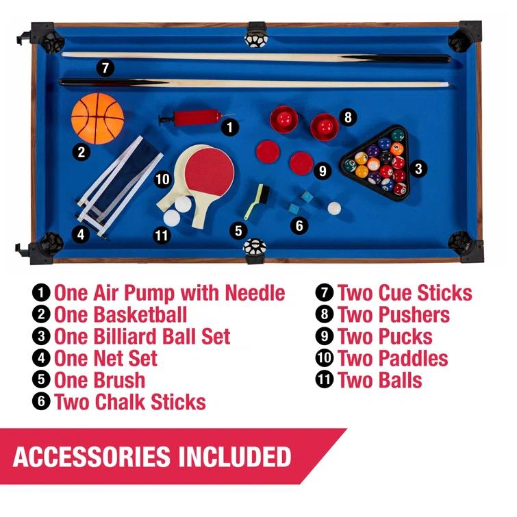 MD Sports 5 Game 48.5" Multi Game Table