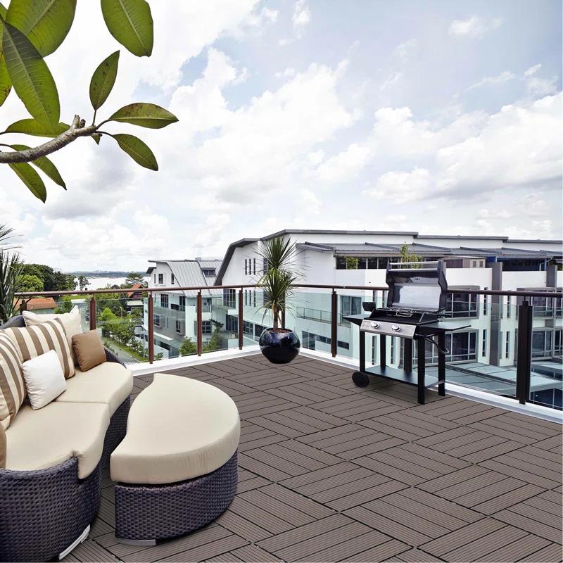 Taroo Clocks Plastic Composite Deck Tiles Set of 20, Sustainable Composite Decking Resist Rust, Water, Weather, Easy to DIY & Maintain, Ideal for Patios, Balconies, Rooftops