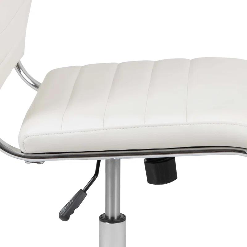Flash Furniture Mid-Back Armless LeatherSoft Ribbed Executive Swivel Office Chair