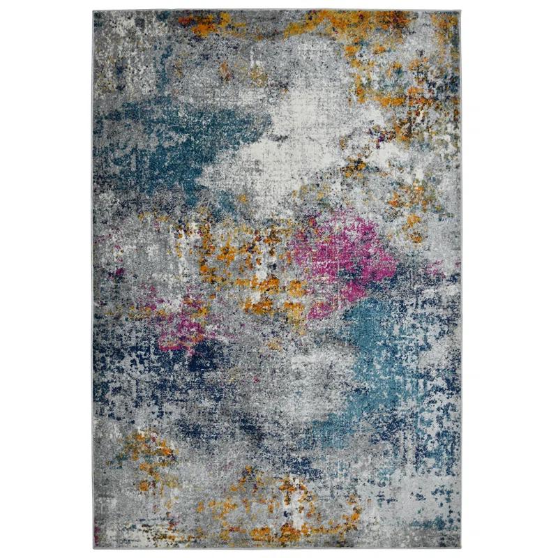AMER Rugs Hannah Abstract Transitional Durable Performance Multicolor Area Rug