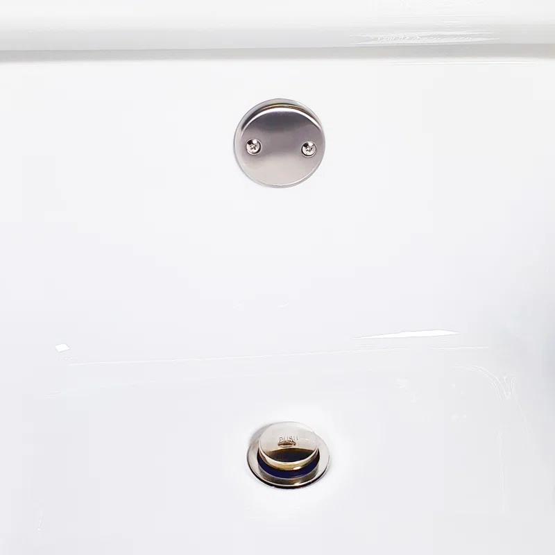 Westbrass 5-1/4" Front Diverter Tub Spout with Tip-Toe Drain and 2-Hole Overflow Trim CO531-26