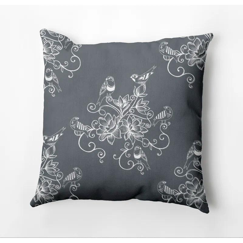 e by design Botanical Blooms Floral Indoor/Outdoor Reversible Throw Pillow