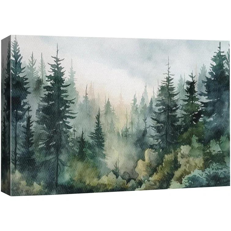 IDEA4WALL Woodland Forest Landscape " Green Pine Tree Forest "