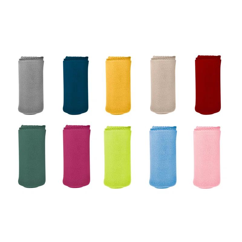 Imperial Home Cozy Comfort 50 x 60 Inch Cozy Fleece Throw Blanket (Set of 12)