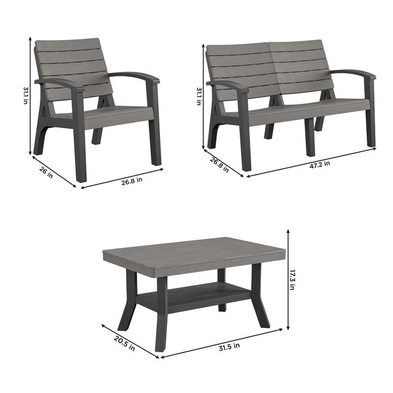 COSCO COSCO 4-Piece Resin Outdoor Conversation Set