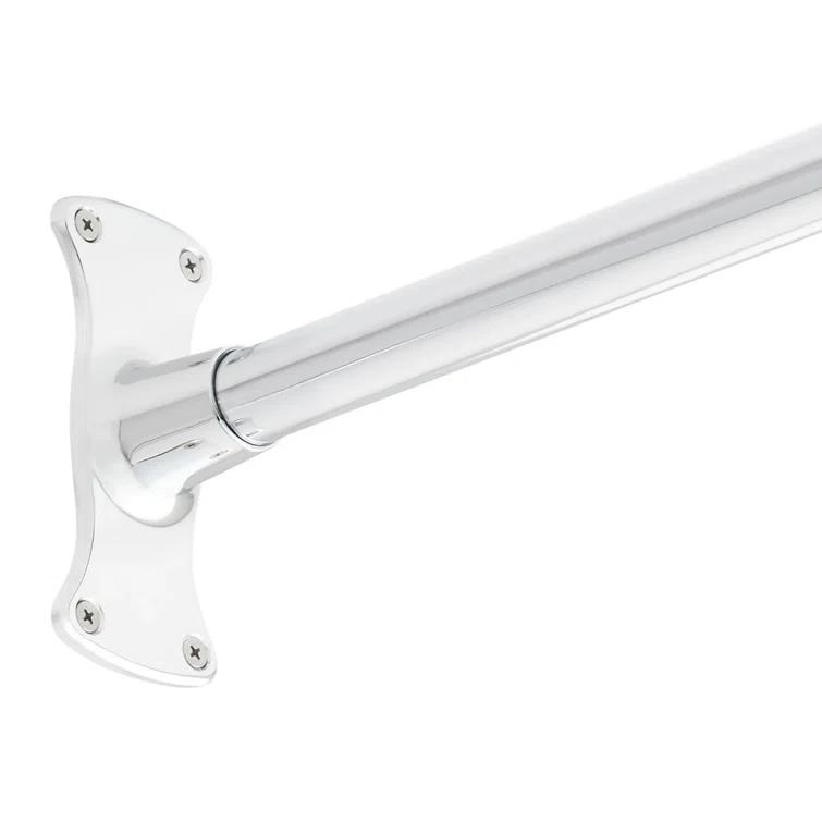 Signature Hardware 66" Brass Straight Shower Curtain Rod