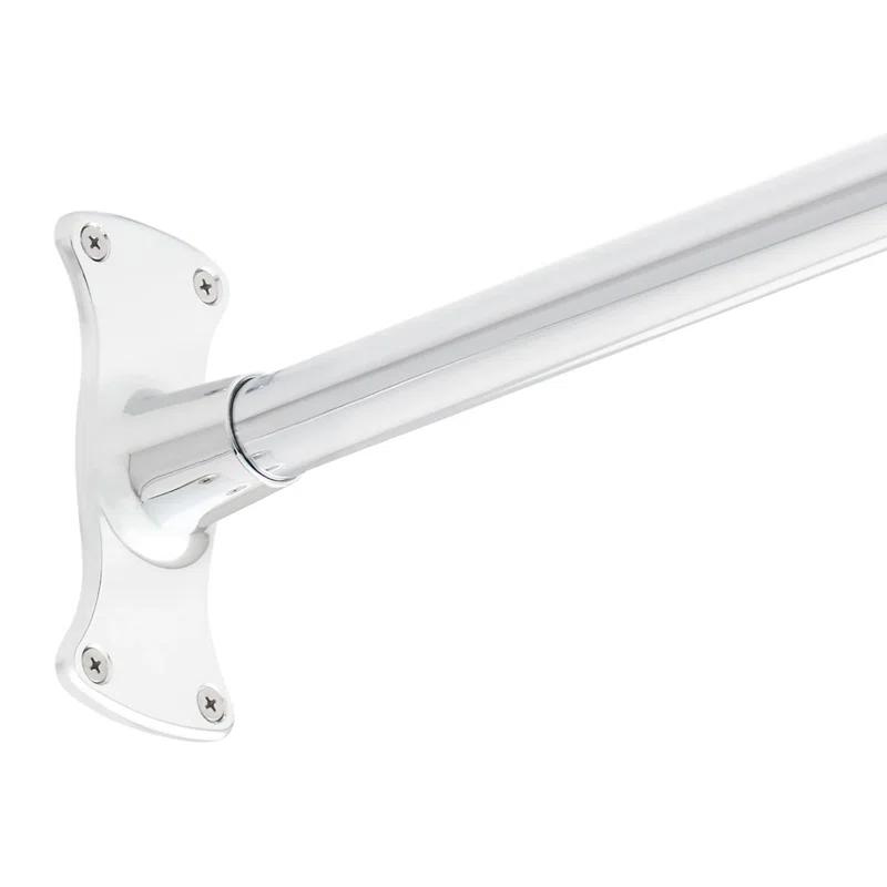 Signature Hardware 66" Brass Straight Shower Curtain Rod