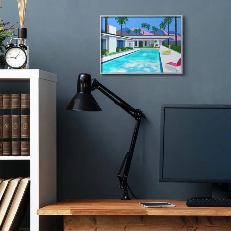 Stupell Industries " Modern Architecture House Pool Tropical Palm Trees " by Ziwei Li