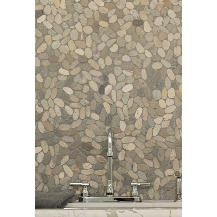 Ackland 12" x 12" Natural Stone Pebbles/Rocks Mosaic Floor & Wall Tile