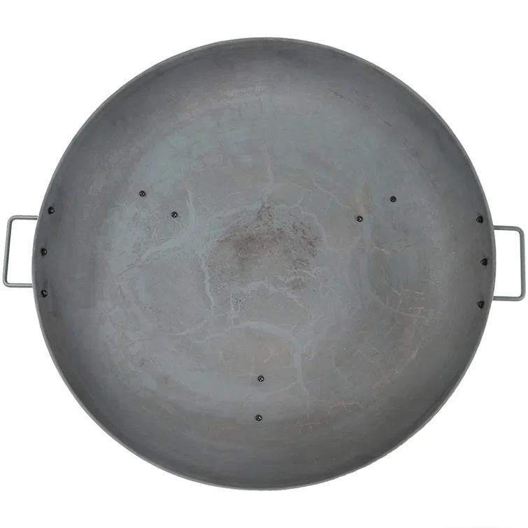 SunnyDaze Decor Union Round Wood-Burning Steel Finish Cast Iron Outdoor Raised Fire Pit Bowl