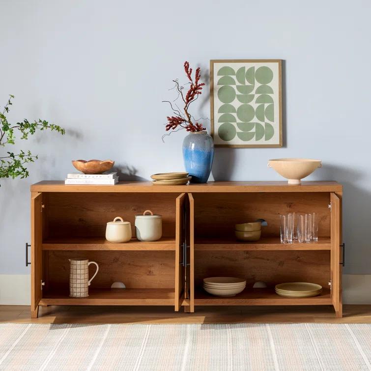 Millwood Pines Eilisha Modern Reeded Sideboard with Arched Doors