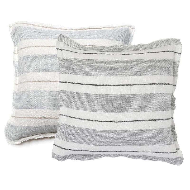 Laguna Linen Pillow by Pom Pom at Home - Ocean / 20" x 20" / Down