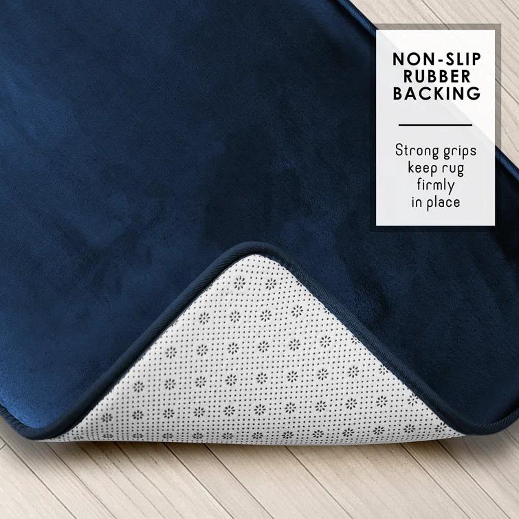 Clara Clark Ultra Soft and Absorbent Memory Foam Bath Rug Set with Non-Slip Backing