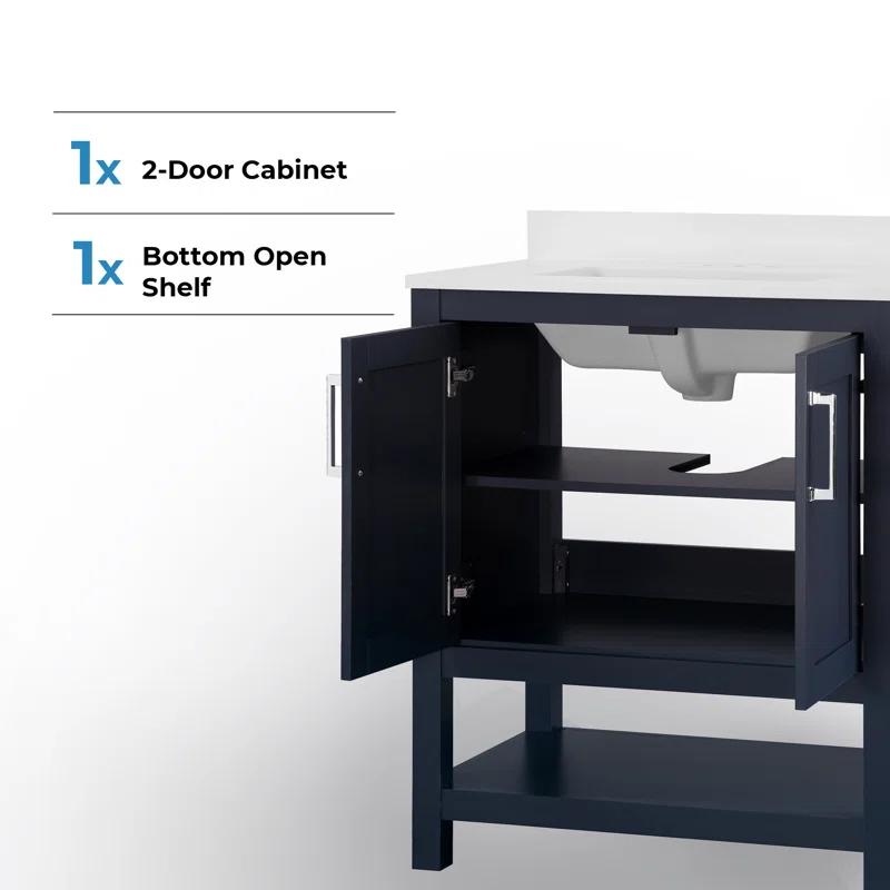 OVE Decors Vegas 30" Midnight Blue Single Bathroom Vanity Set