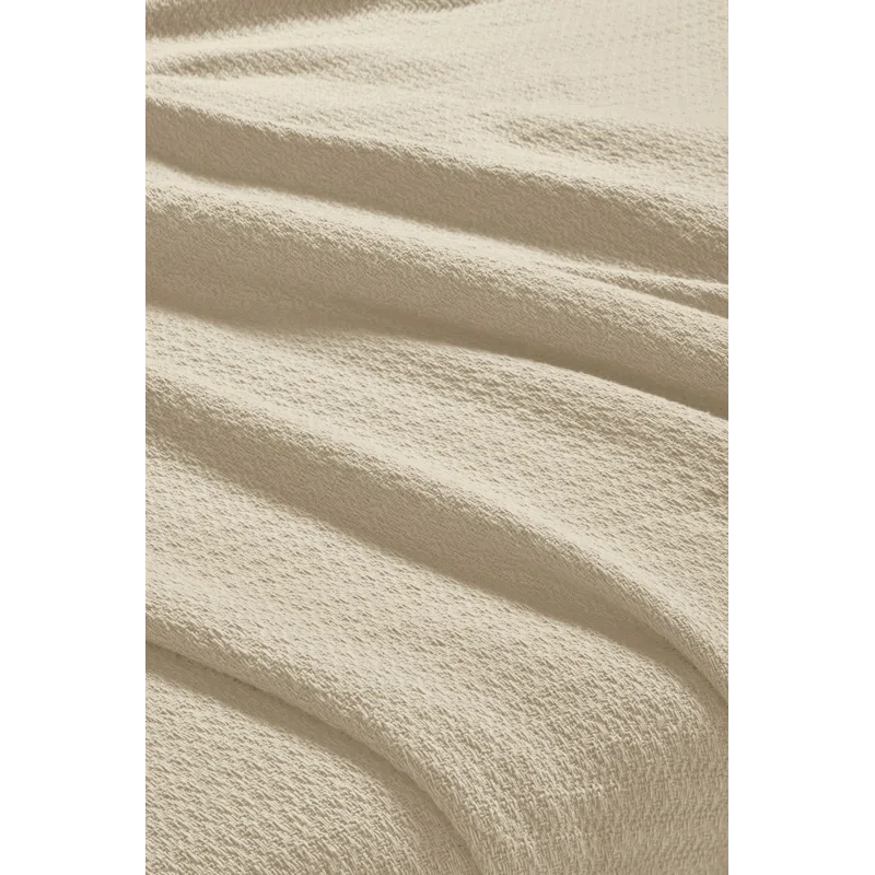 Superior Waffle Weave Honeycomb Knit Soft Textured All-Season Cotton Blanket