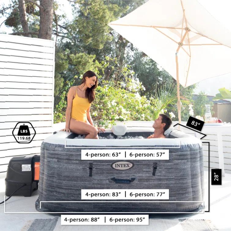 Intex Intex PureSpa Plus Inflatable Square Hot Tub w/ AirJets