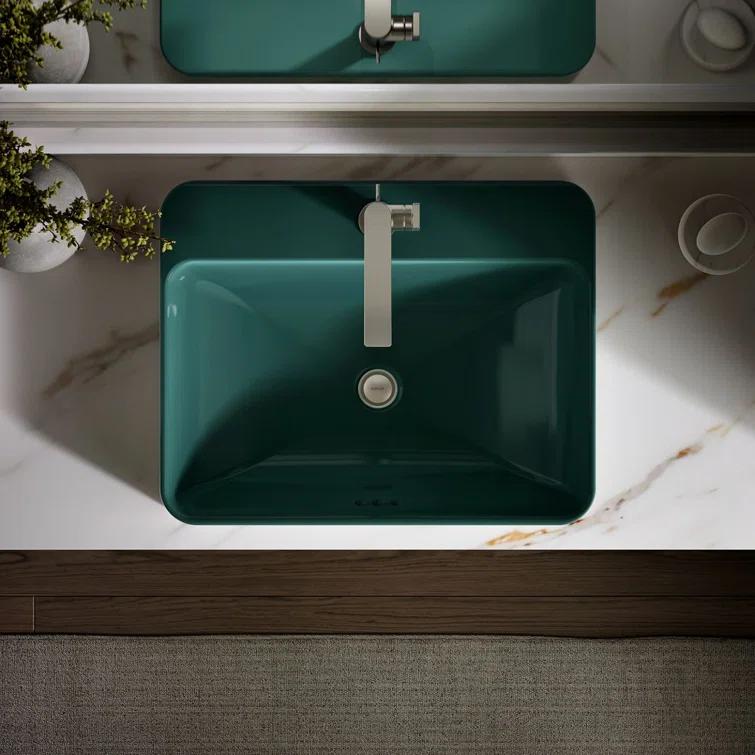 Kohler Vox® Vitreous China Rectangular Vessel Bathroom Sink with Overflow K-2660-1-0
