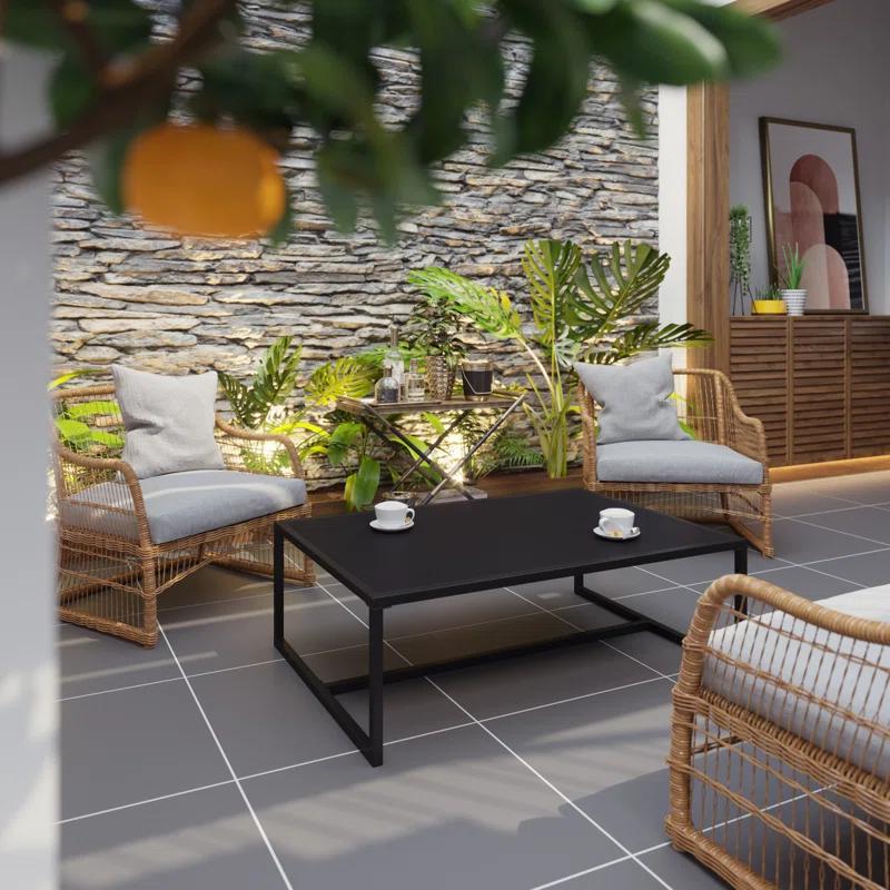 Julian All-Weather Commercial Grade Indoor/Outdoor Steel Patio Coffee Table