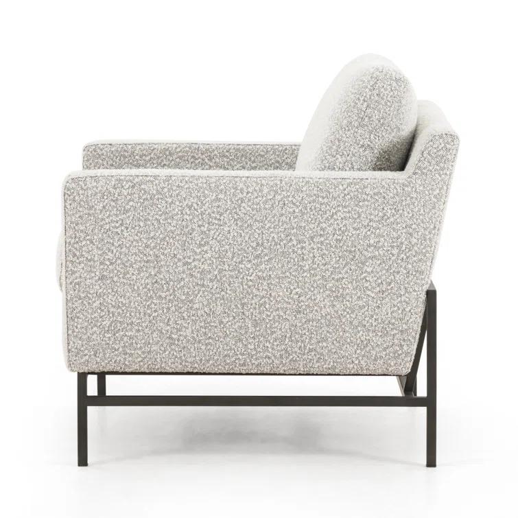 Carbon Ebony Knoll Domino Leather Accent Chair