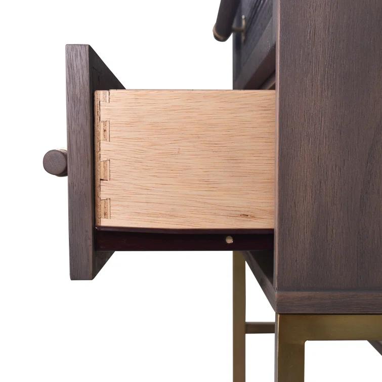 Hopper Studio Hopper Studio Sophia Solid Wood 2-Drawer Rattan Nightstand, Stylish Storage For Modern Homes