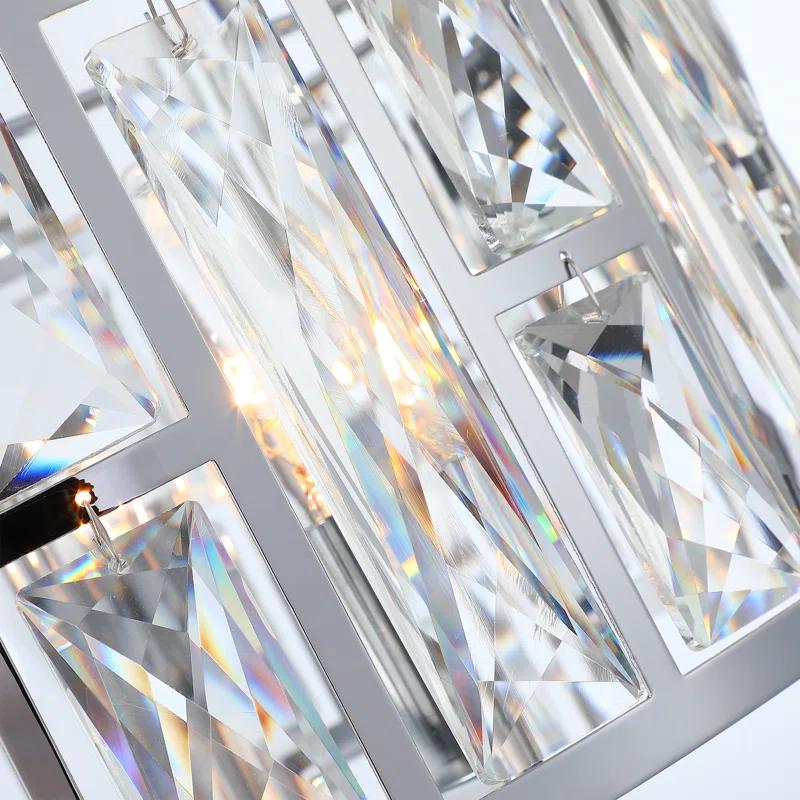 Mercer41 Kyersten 12" 3-Light Crystal Semi Flush Mount