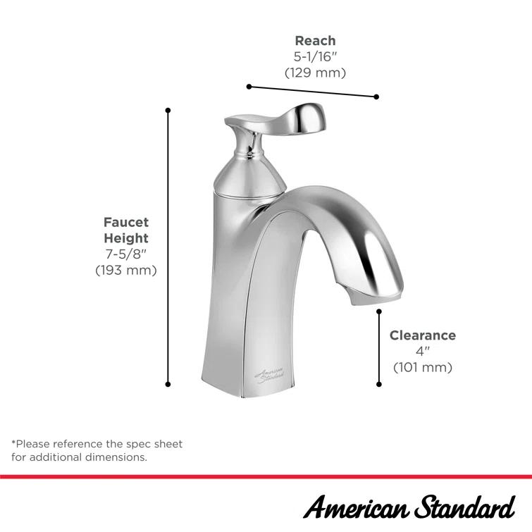 American Standard CHATFIELD Single Hole Single-Handle Bathroom Faucet 1.2 gpm With Lever Handle 7413101.278